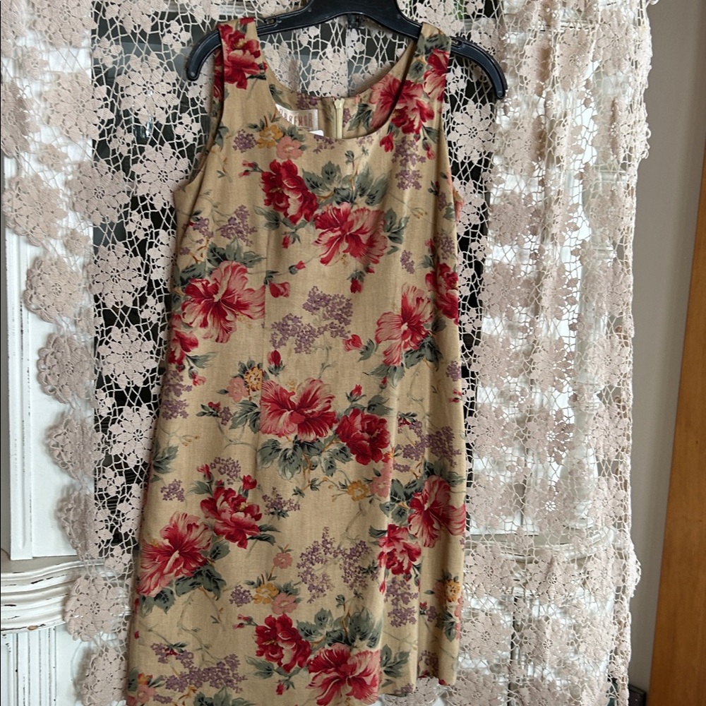 Vintage cottage core 30% Linen 70% Rayon dress